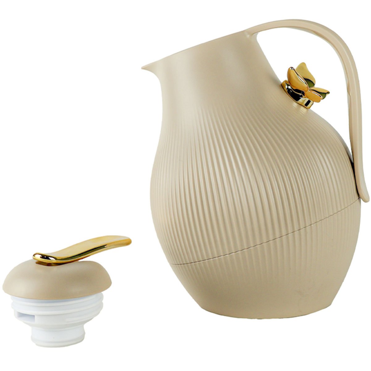 Garrafa Térmica De Mesa Daphne Nude Bege Café Leite Chá 1L