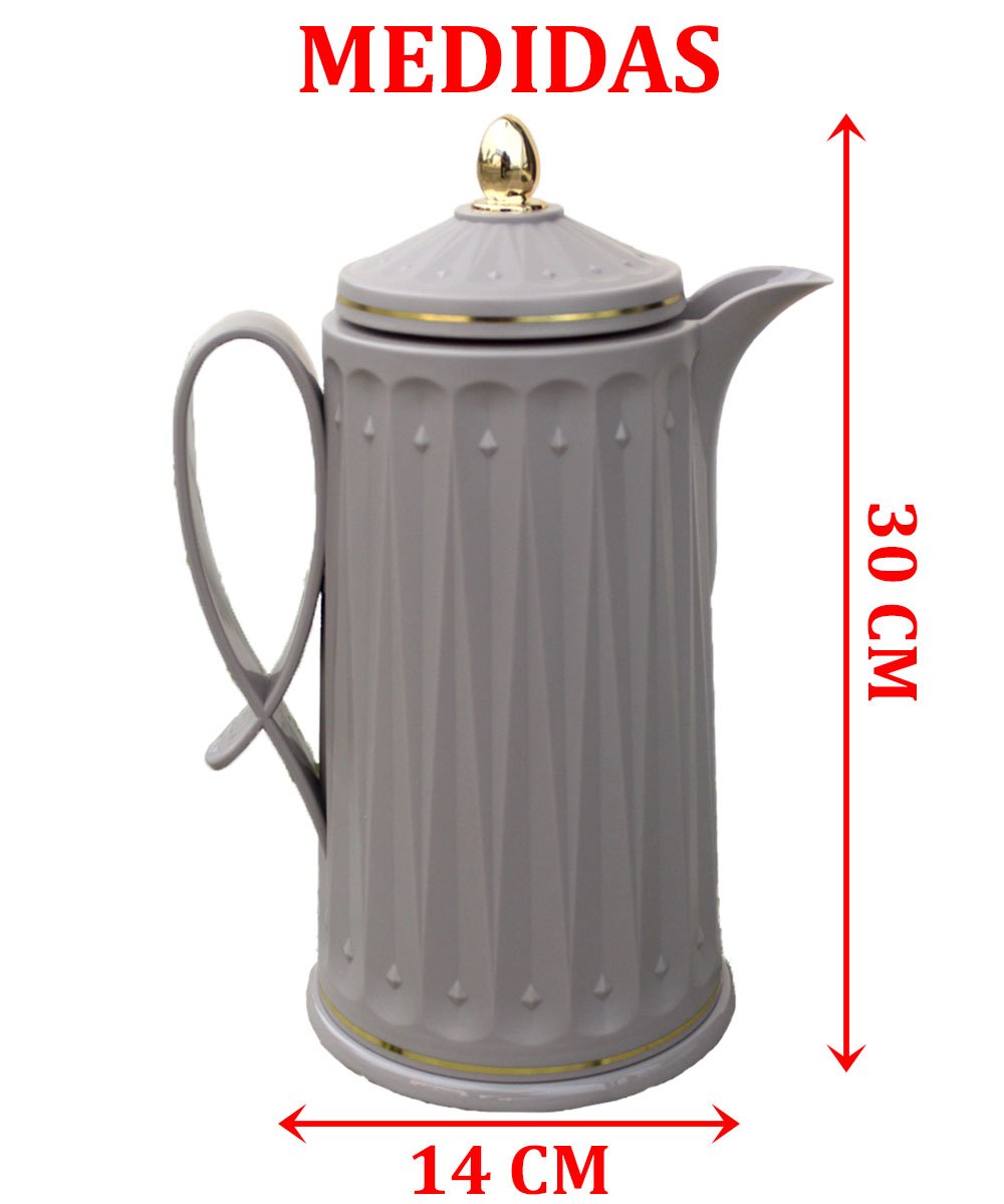 Garrafa Térmica De Mesa Deep Grey Café Chá Leite De 1 Litro