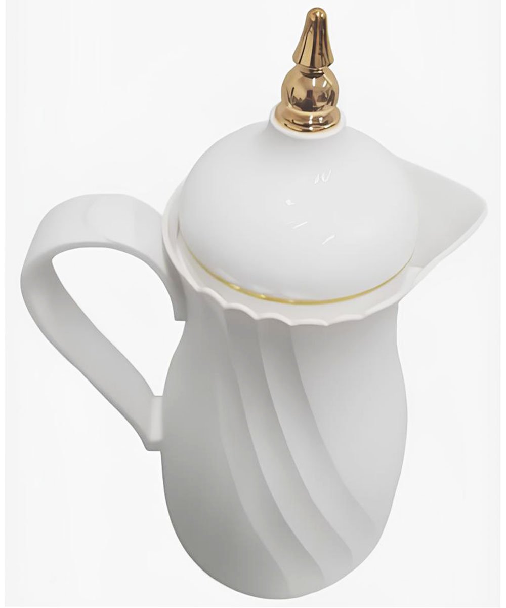Garrafa Térmica De Mesa Elegante Branca Chá Café Leite De 1L