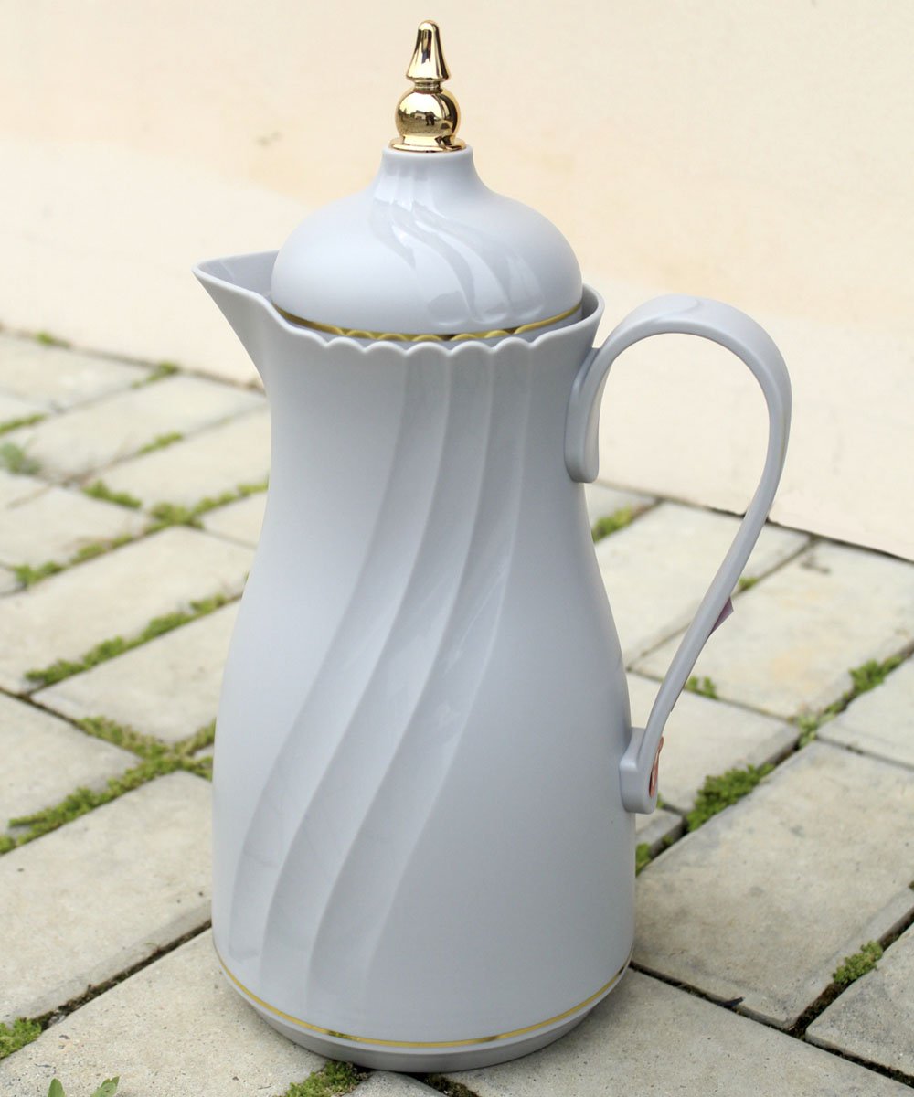Garrafa Térmica De Mesa Elegante Cinza Chá Café Leite De 1L