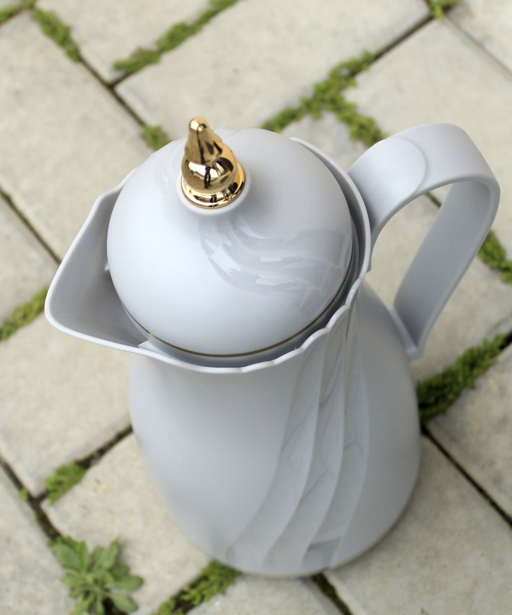Garrafa Térmica De Mesa Elegante Cinza Chá Café Leite De 1L