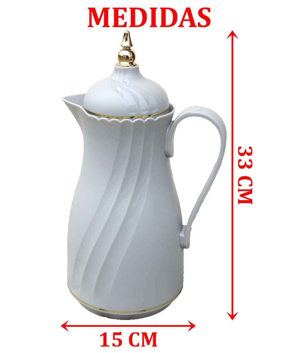 Garrafa Térmica De Mesa Elegante Cinza Chá Café Leite De 1L
