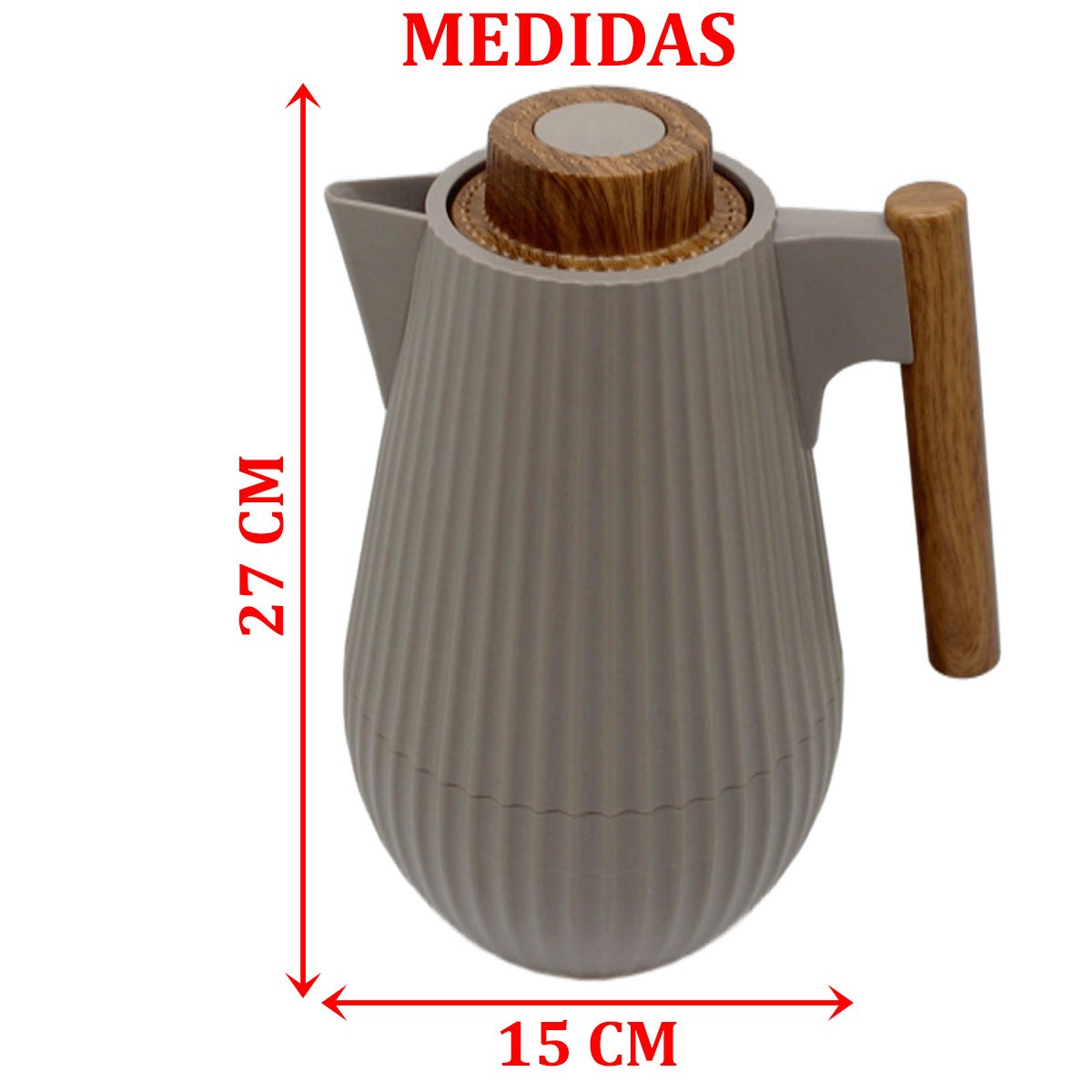 Garrafa Térmica De Mesa Morden Gray Cinza Leite Chimarrão 1L