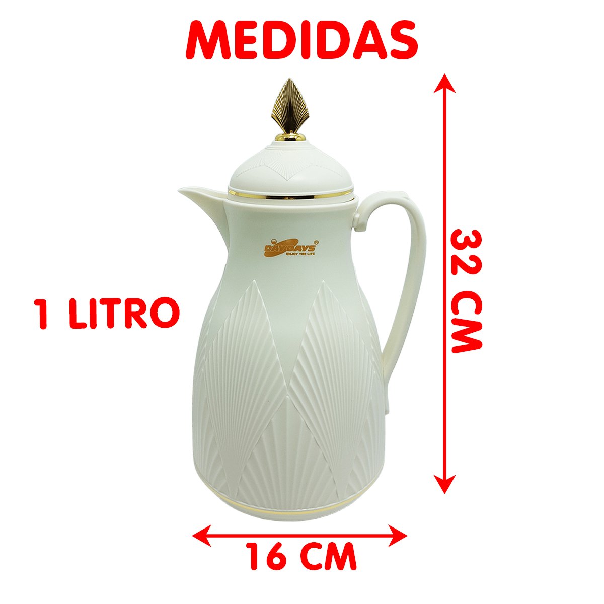 Garrafa Térmica De Mesa Off Bule 1L Chimarrão Chá Leite Café