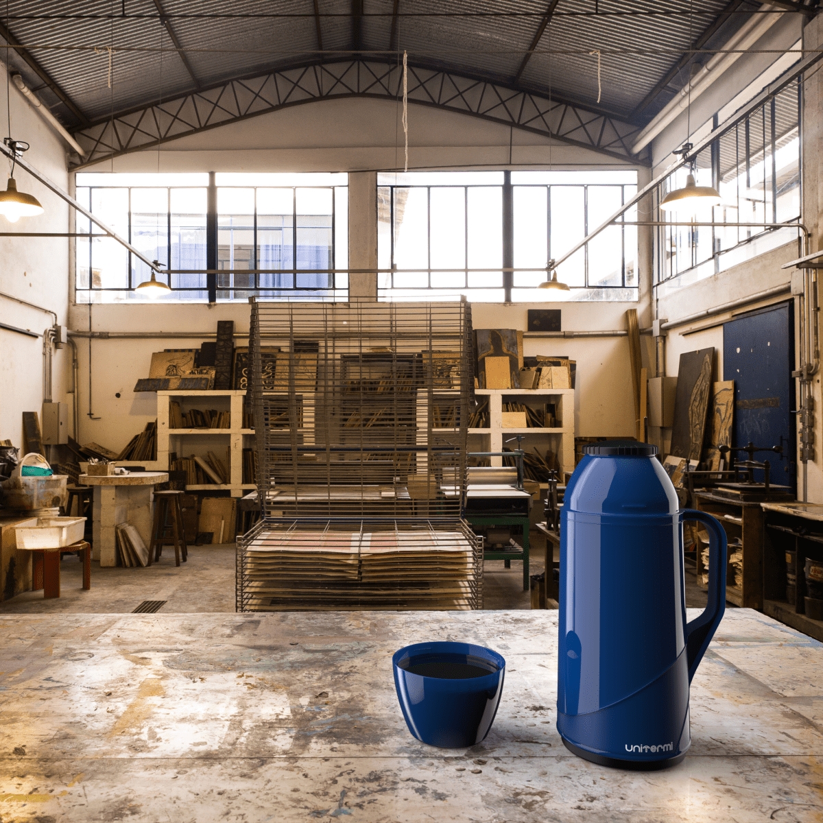 Garrafa Térmica De Mesa Roma 500ml Azul Café Chá Chimarrão