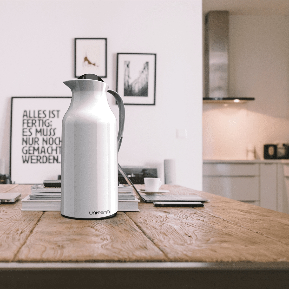 Garrafa Térmica De Mesa Siena Branca 1L Café Chá Chimarrão