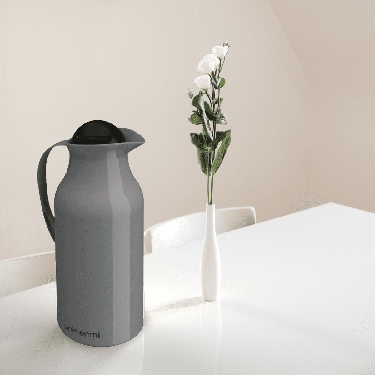 Garrafa Térmica De Mesa Siena Cinza 1L Café Chá Chimarrão