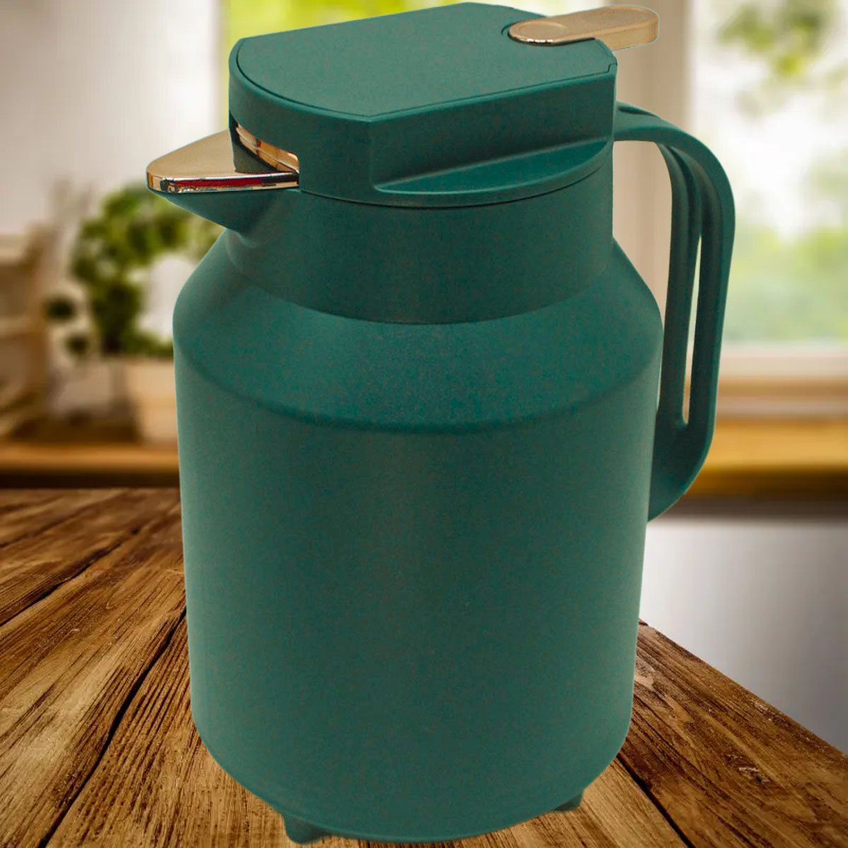 Garrafa Térmica De Mesa Verde Café Chá Chimarrão Leite 1,5L