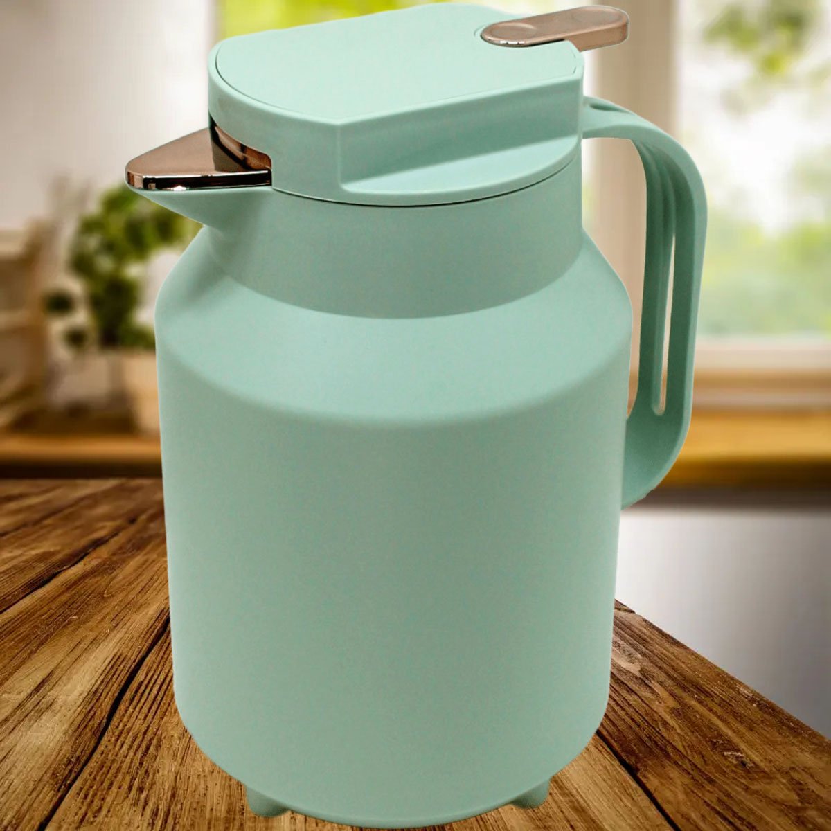 Garrafa Térmica De Mesa Verde Claro Café Chá Chimarrão 1,5L