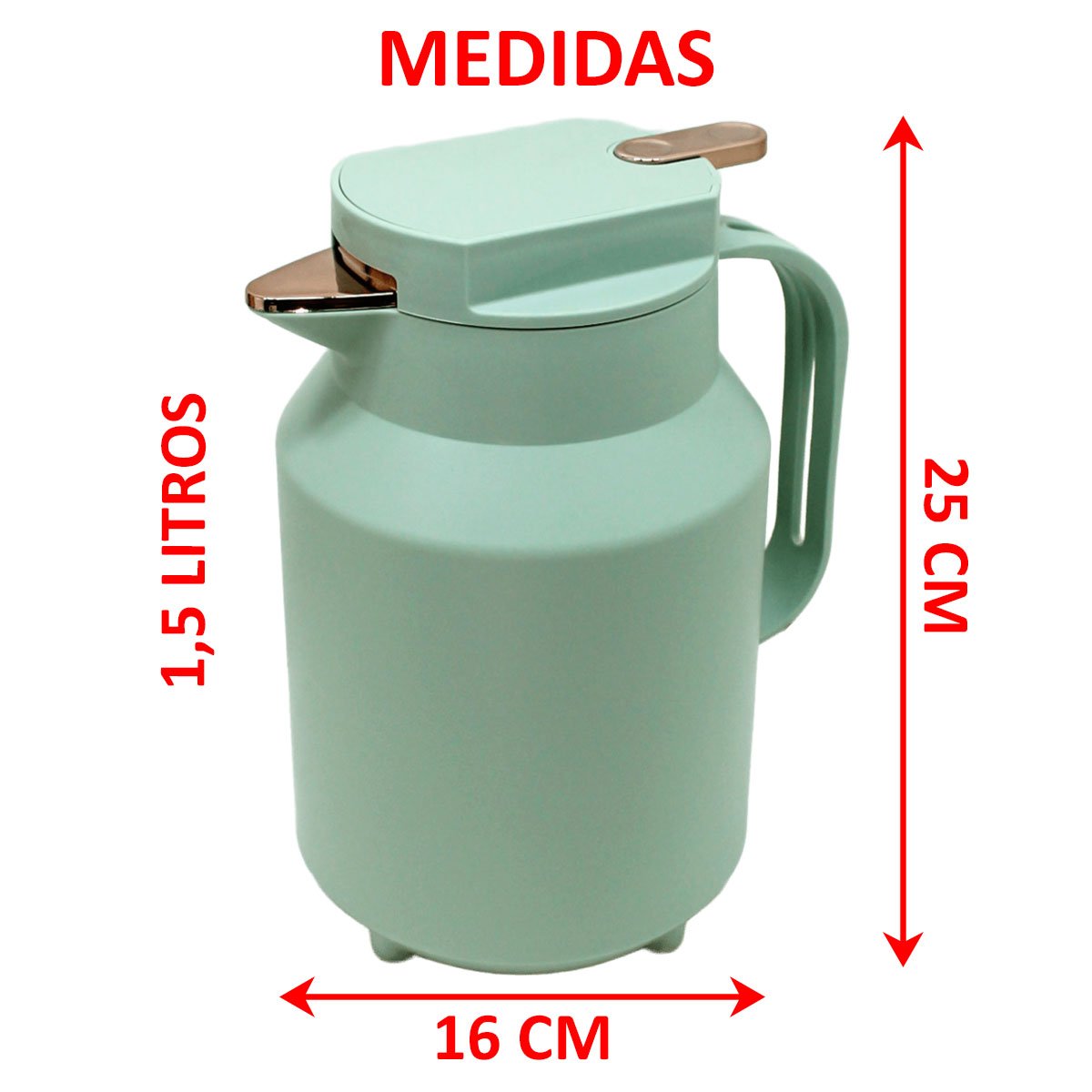 Garrafa Térmica De Mesa Verde Claro Café Chá Chimarrão 1,5L