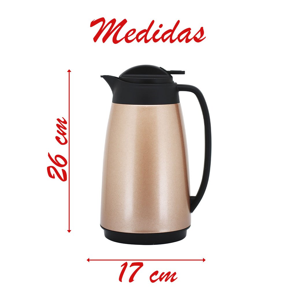 Garrafa Térmica Em Inox Jeannie Color Dourado 1 Litro