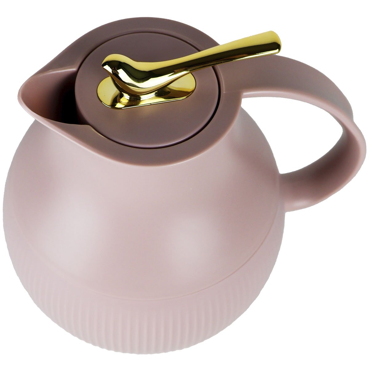 Garrafa Térmica Mesa Pássaro Dourado Rosa Pink Café Leite 1L