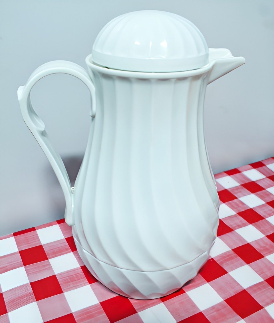 Garrafa Térmica Nova 1L Branca Elegante Vintage Café Bulé Chá