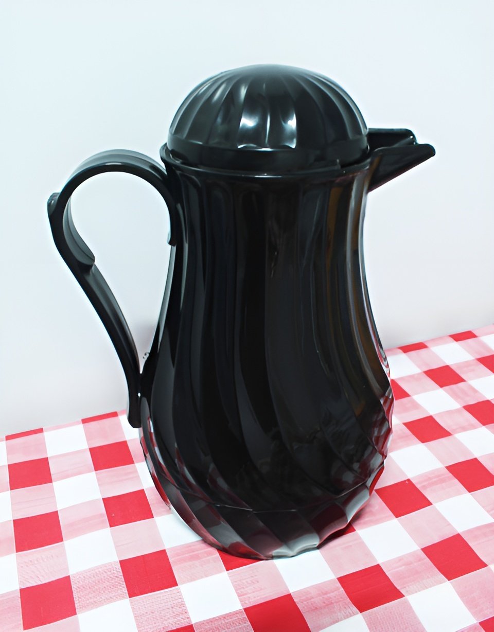 Garrafa Térmica Nova 1L Preta Plástico Vintage Café Bulé Chá