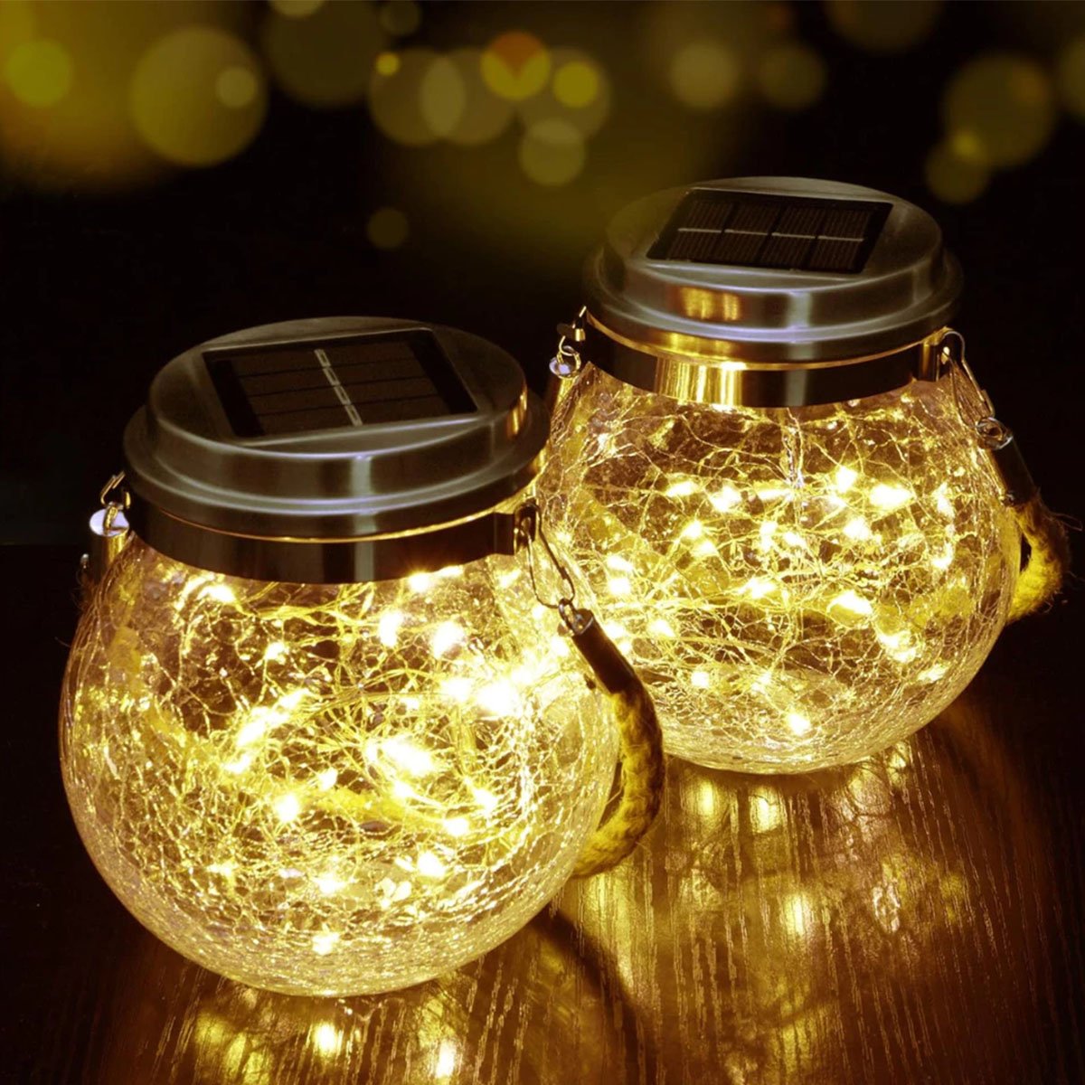 Globo Fraco Luzes Fio De Fadas Solar Lanterna LEDs Amarelo