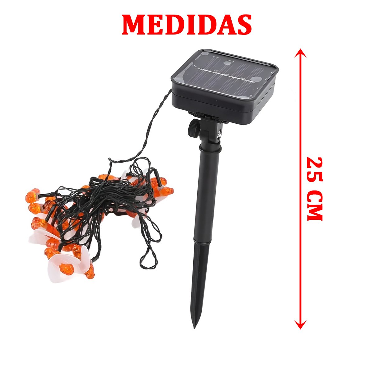 Grinalda Cordão Luzes Solar Jardim Abelhas Decoração 20 LEDs