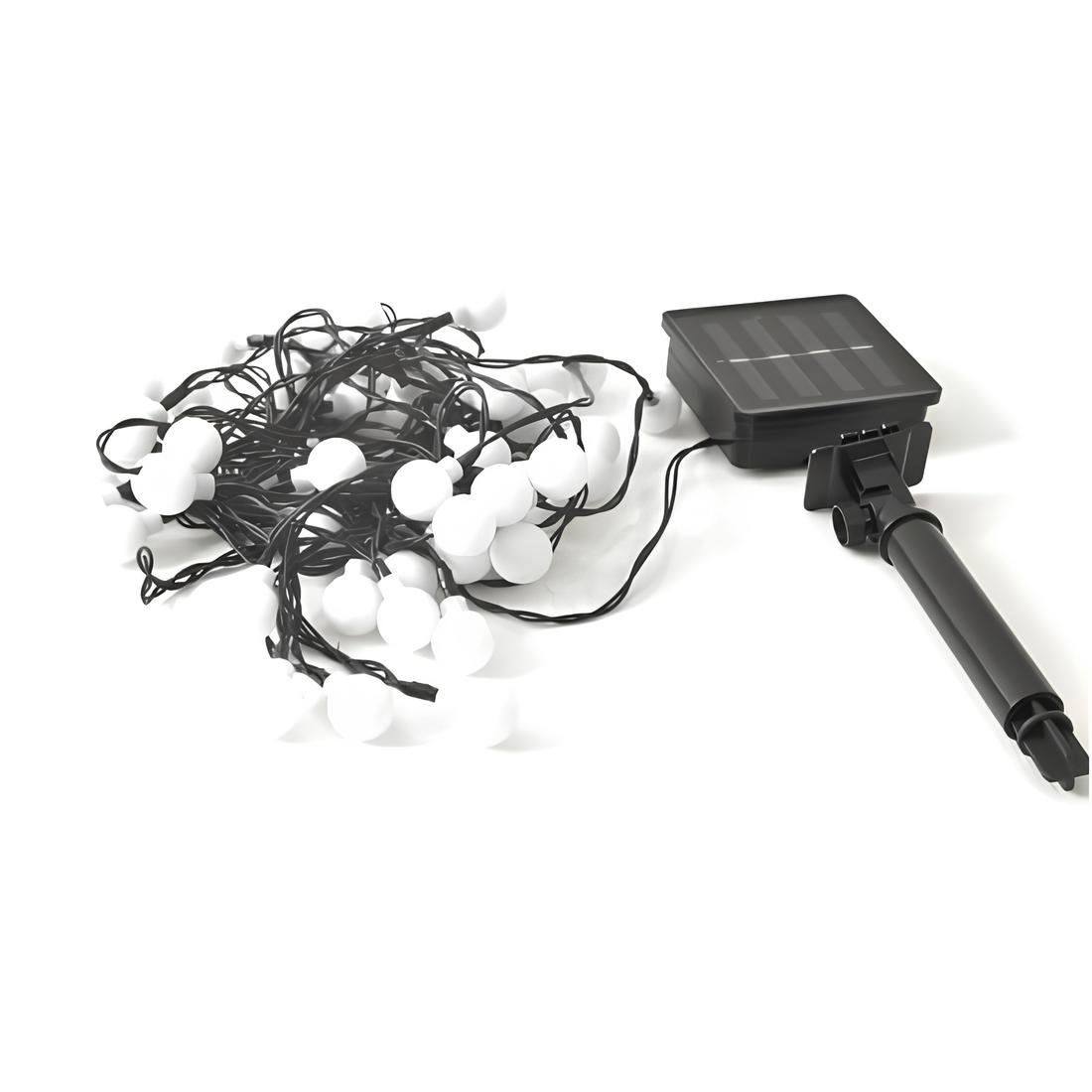 Grinalda Cordão Luzes Solares Jardim Bolas Colorida 20 LEDs