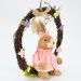 Guirlanda Coelha de Páscoa em Palha Decoração Enfeite 28cm