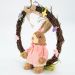 Guirlanda Coelha de Páscoa em Palha Decoração Enfeite 28cm
