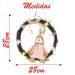 Guirlanda Coelha de Páscoa em Palha Decoração Enfeite 28cm