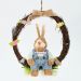 Guirlanda Coelho de Páscoa Decoração Enfeite em Palha 28cm
