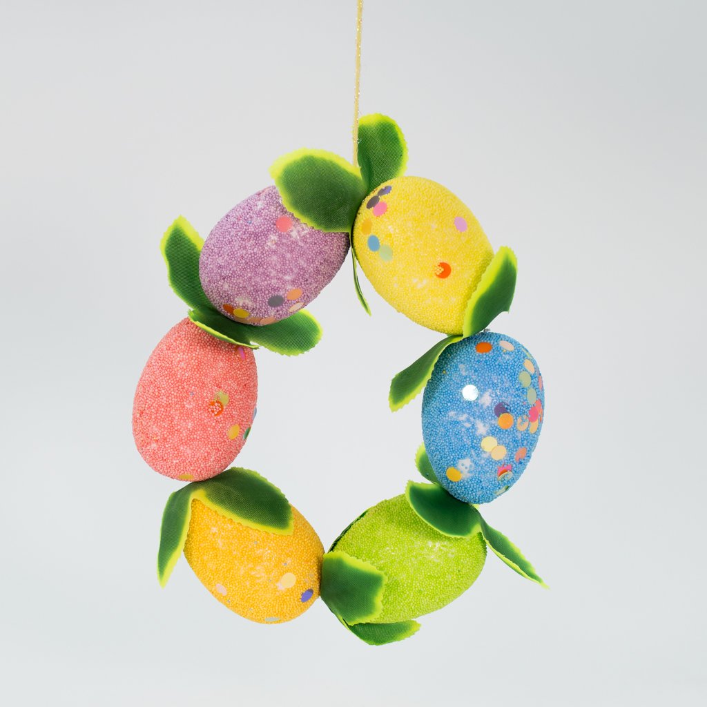 Guirlanda de Páscoa Enfeite Decorativo de Ovos Coloridos 20cm