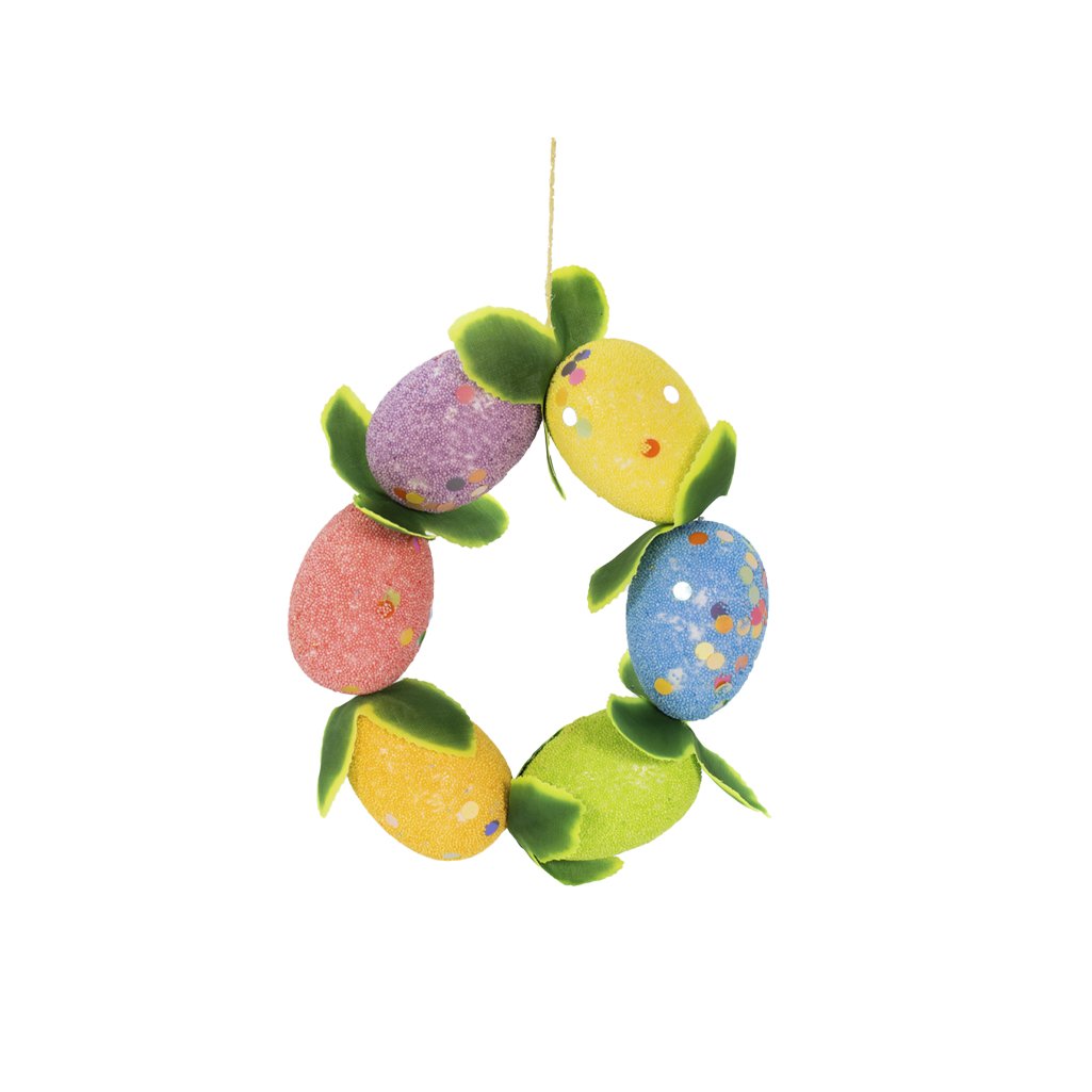 Guirlanda de Páscoa Enfeite Decorativo de Ovos Coloridos 20cm