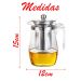 Jarra Com Infusor Com Tampa Inox Chaleira Chá Vidro 500ml