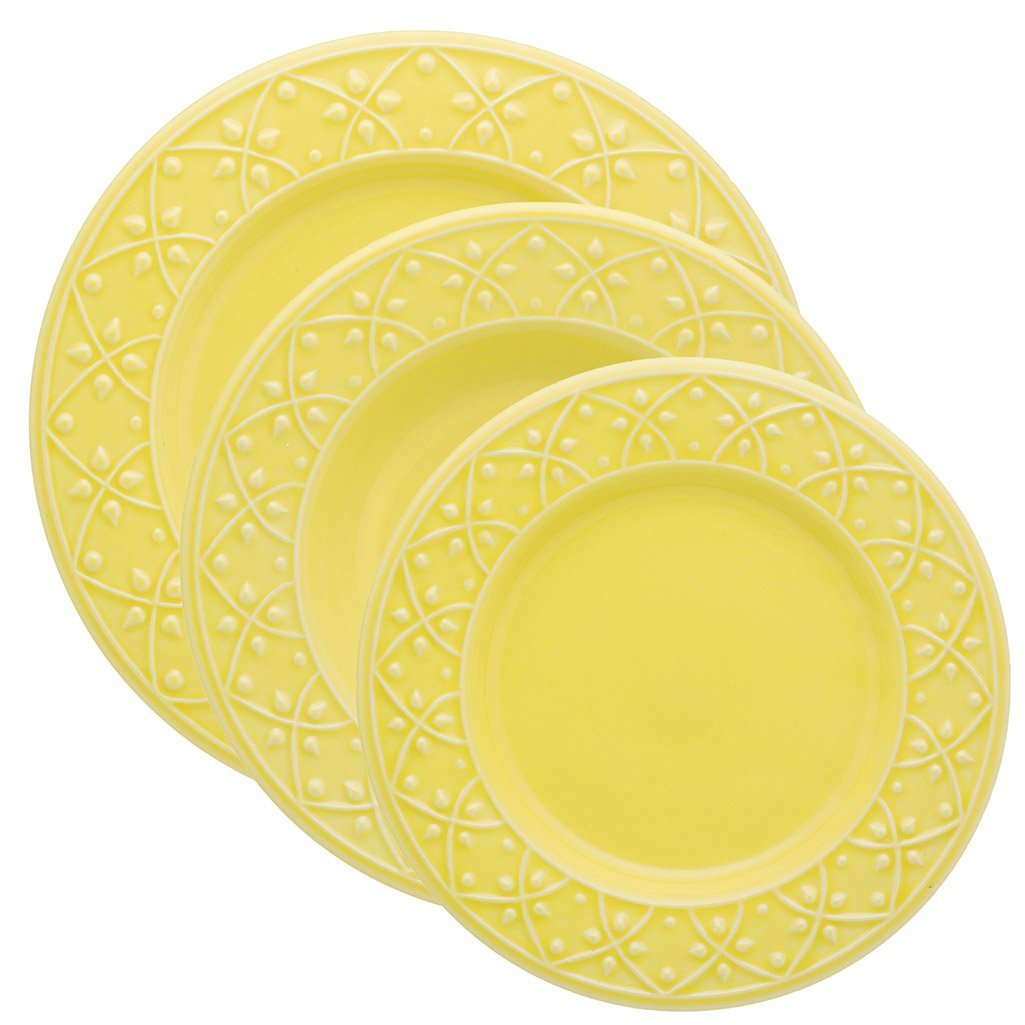 Jogo 2 Pratos Rasos 2 Pratos Fundos 2 Pratos Lanche Mendi Sicília Oxford® Cerâmica