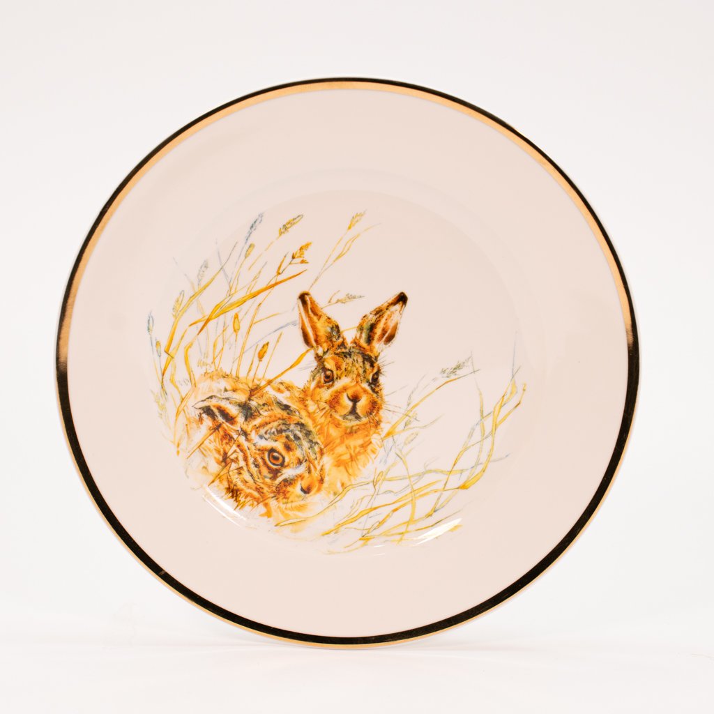 Jogo Café Lanche Porcelana Branca Páscoa Coelho 2 Peças