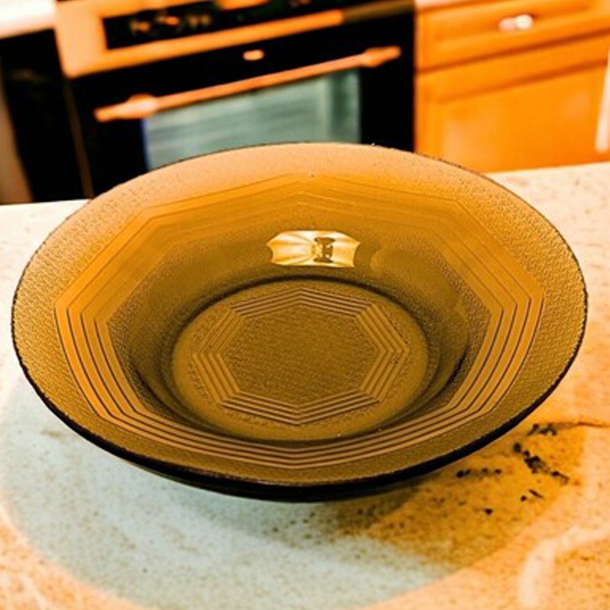 Jogo Prato Fundo Sopa 4 Pessoas 4Pçs Âmbar Em Vidro 22,5cm