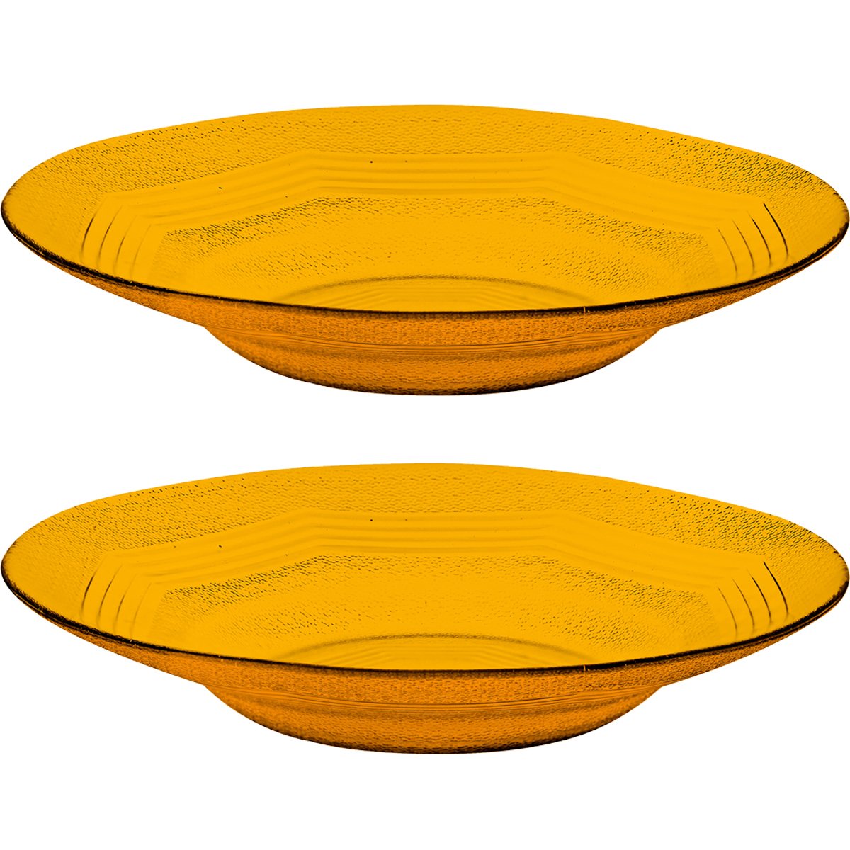 Jogo Prato Fundo Sopa 6 Pessoas 6Pçs Âmbar Em Vidro 22,5cm