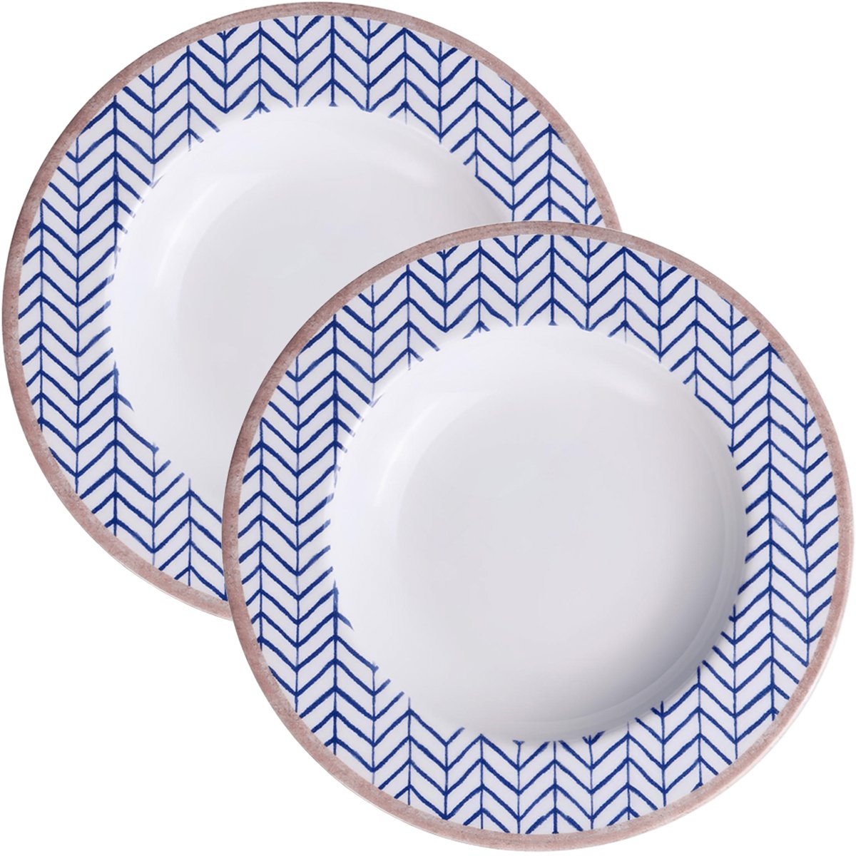 Jogo Prato Fundo Sopa Lanche 8 Pessoas 8Pçs Abstratta 23cm