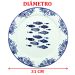 Jogo Prato Raso Jantar 10 Pessoas 10Pçs Peixe Praia Mar 31cm