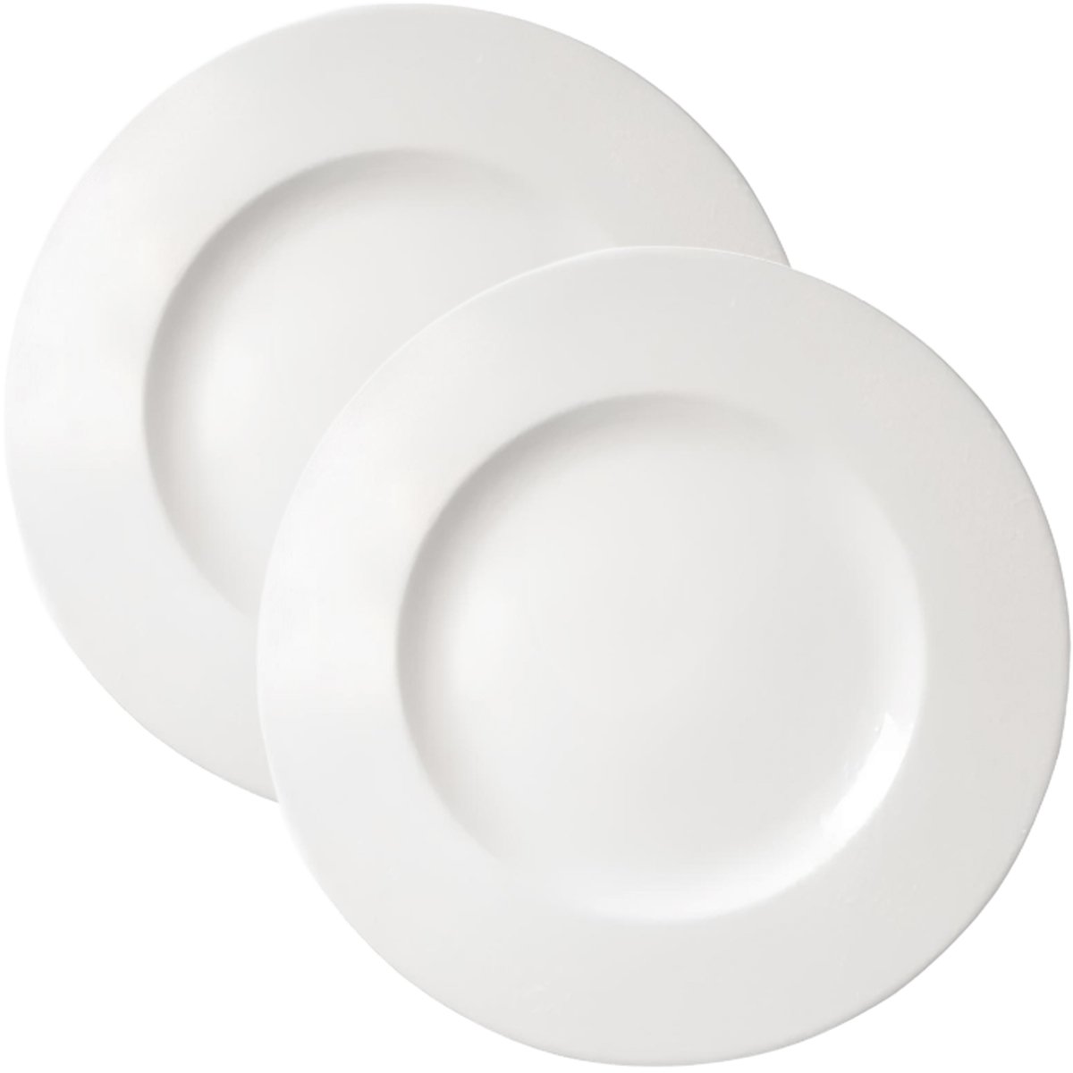 Jogo Prato Raso Jantar 6 Pessoas 6Pçs Aba Larga Branco 28cm