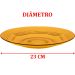 Jogo Pratos Raso Jantar 6 Pessoas 6Pçs Âmbar Em Vidro 23cm