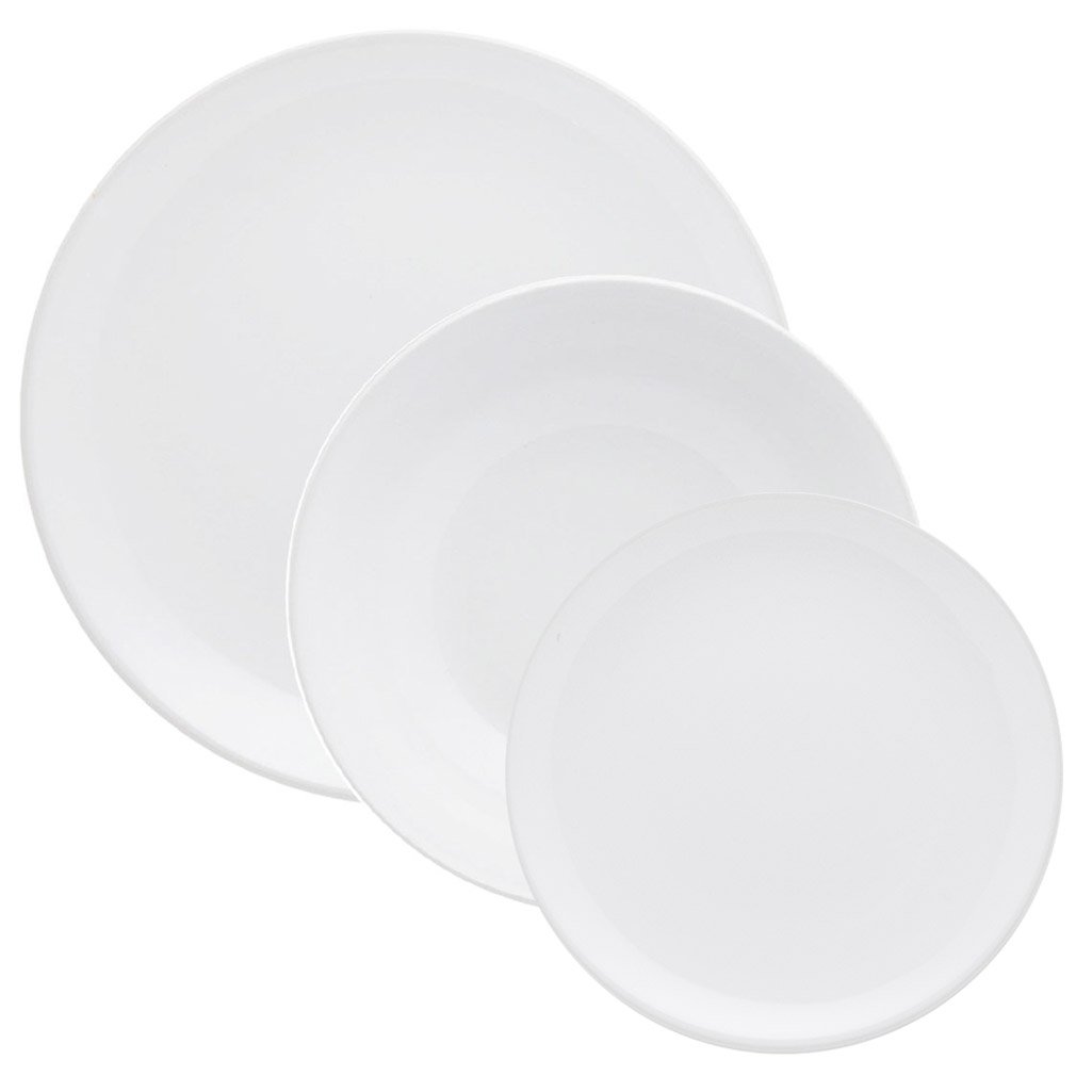 Jogo Pratos Rasos Fundos e Sobremesa 24 Peças Unni White Oxford® Cerâmica