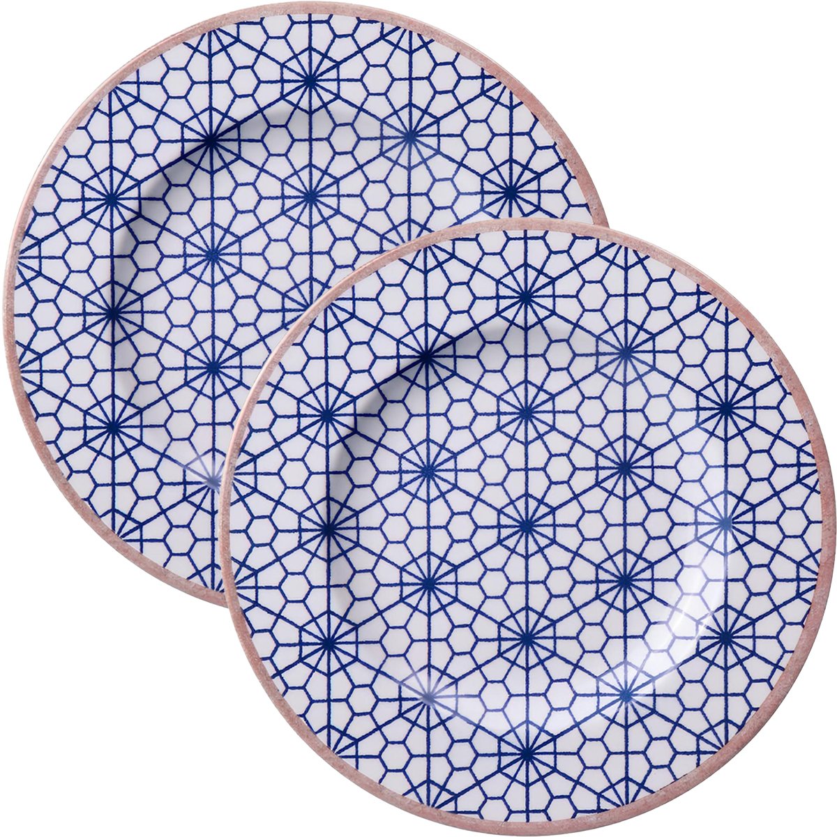 Jogo Pratos Sobremesa Lanche 10 Pessoas 10Pçs Abstratta 21cm