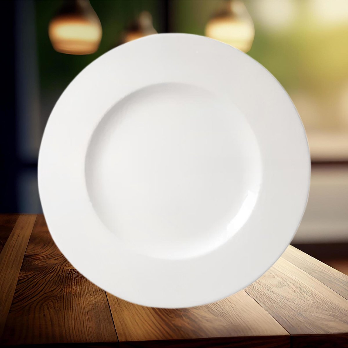 Jogo Pratos Sobremesa Lanche 4 Pessoas 4Pçs Aba Larga 21cm