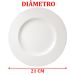 Jogo Pratos Sobremesa Lanche 8 Pessoas 8Pçs Aba Larga 21cm