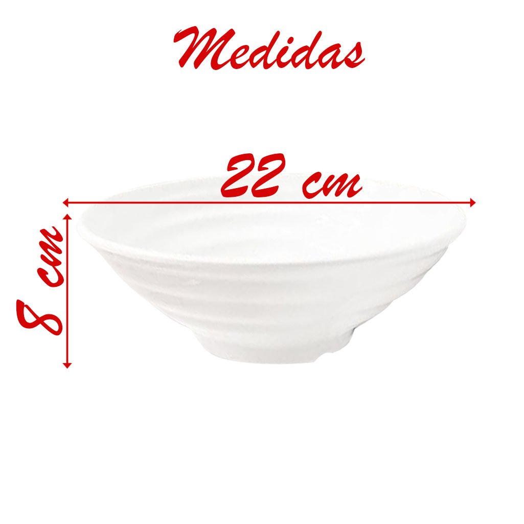 Kit 02 Tigelas Melamina Redonda Branca 1,435 Ml