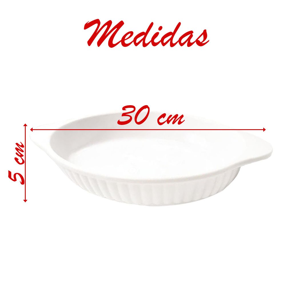 Kit 02 Travessas Melamina Oval Branca 1Litro