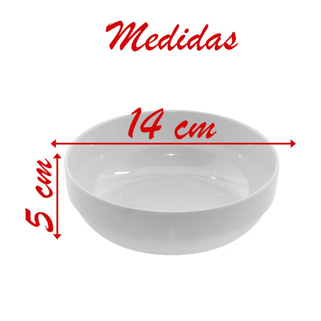Kit 04 Tigelas Melamina Redonda Branca 500 Ml
