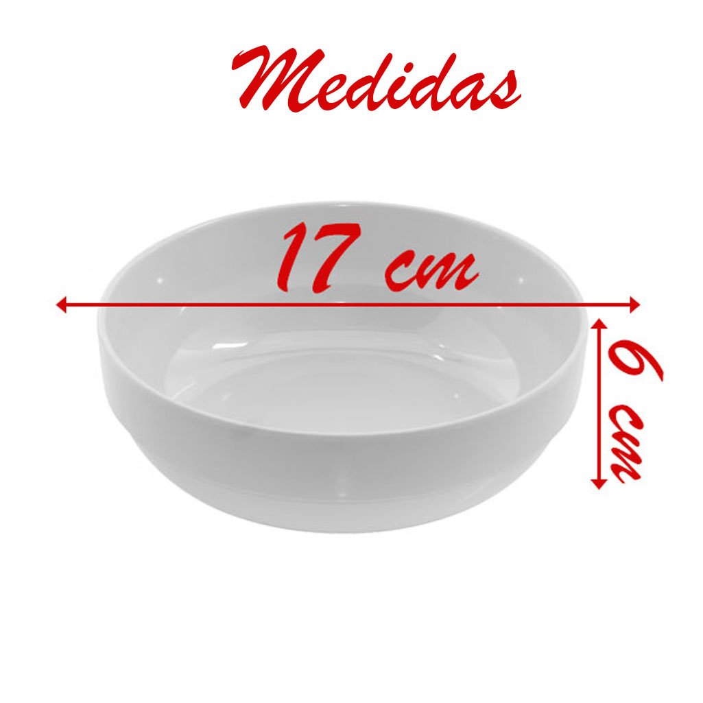 Kit 04 Tigelas Melamina Redonda Branca 900 Ml