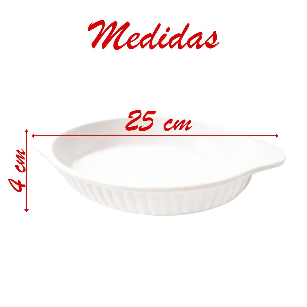 Kit 04 Travessas Melamina Oval Branca 550ml