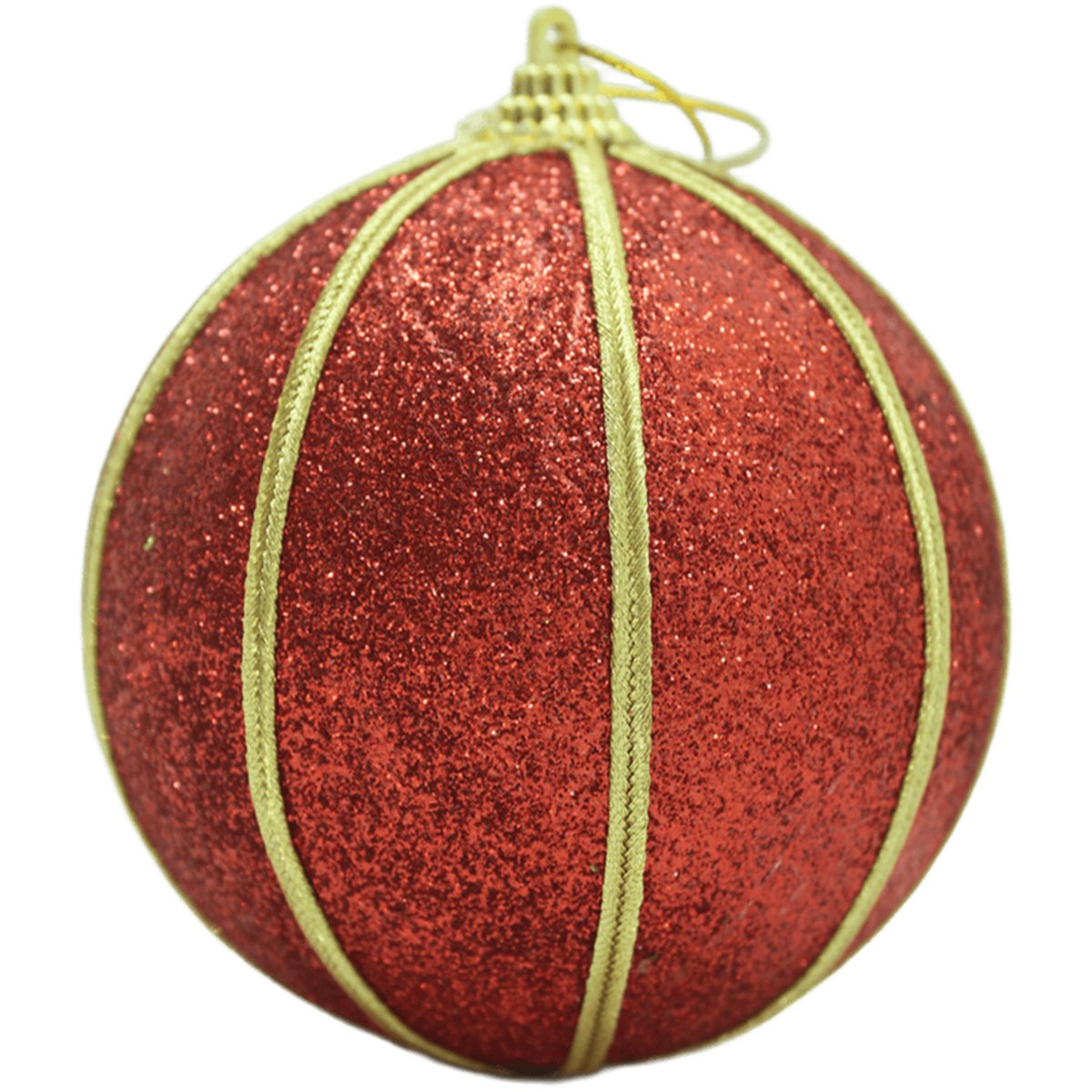 Kit 10 Bolas Glitter Vermelho Árvore De Natal Artesanal 10cm