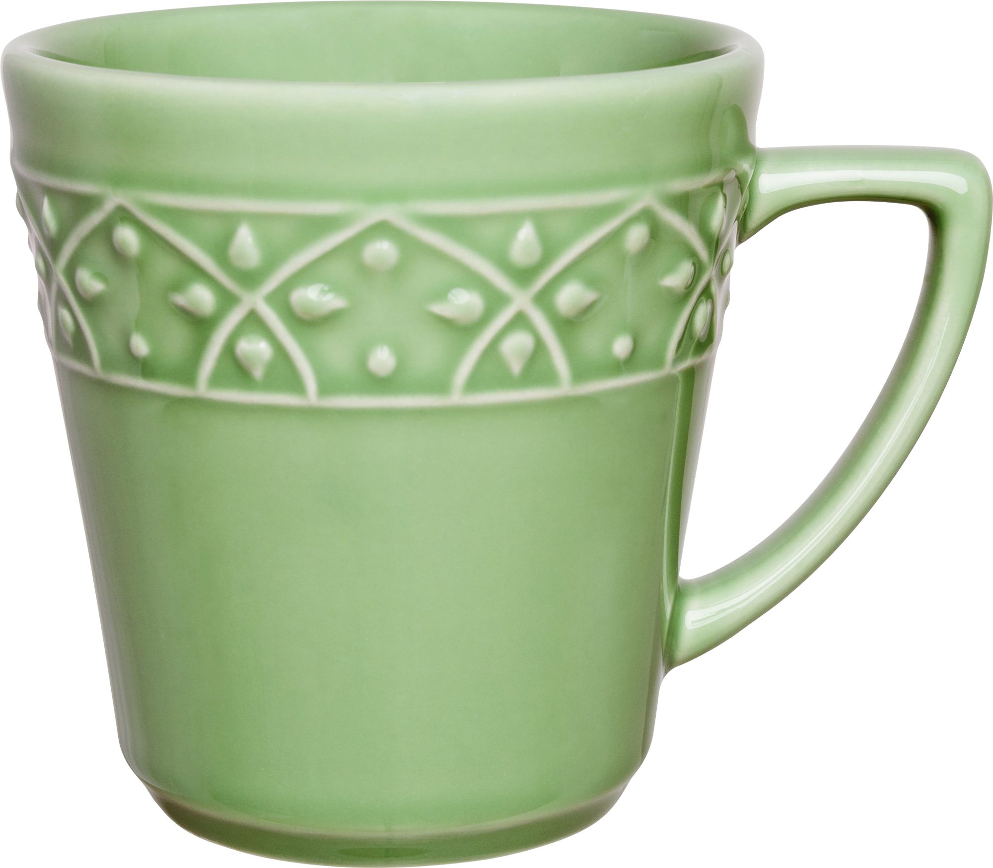 Kit 10 Canecas Verde Mendi Sálvia Oxford® Cerâmica 360ml