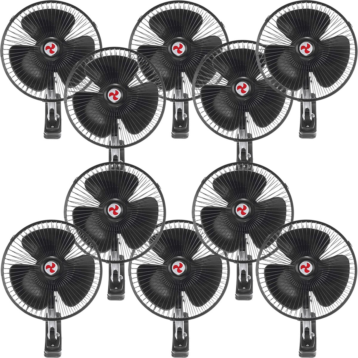 Kit 10 Mini Ventilador Veicular Carro Ônibus Caminhão 20cm