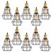 Kit 10 Pendente Aço Taschibra 40w Vintage 160 Preto Lustre