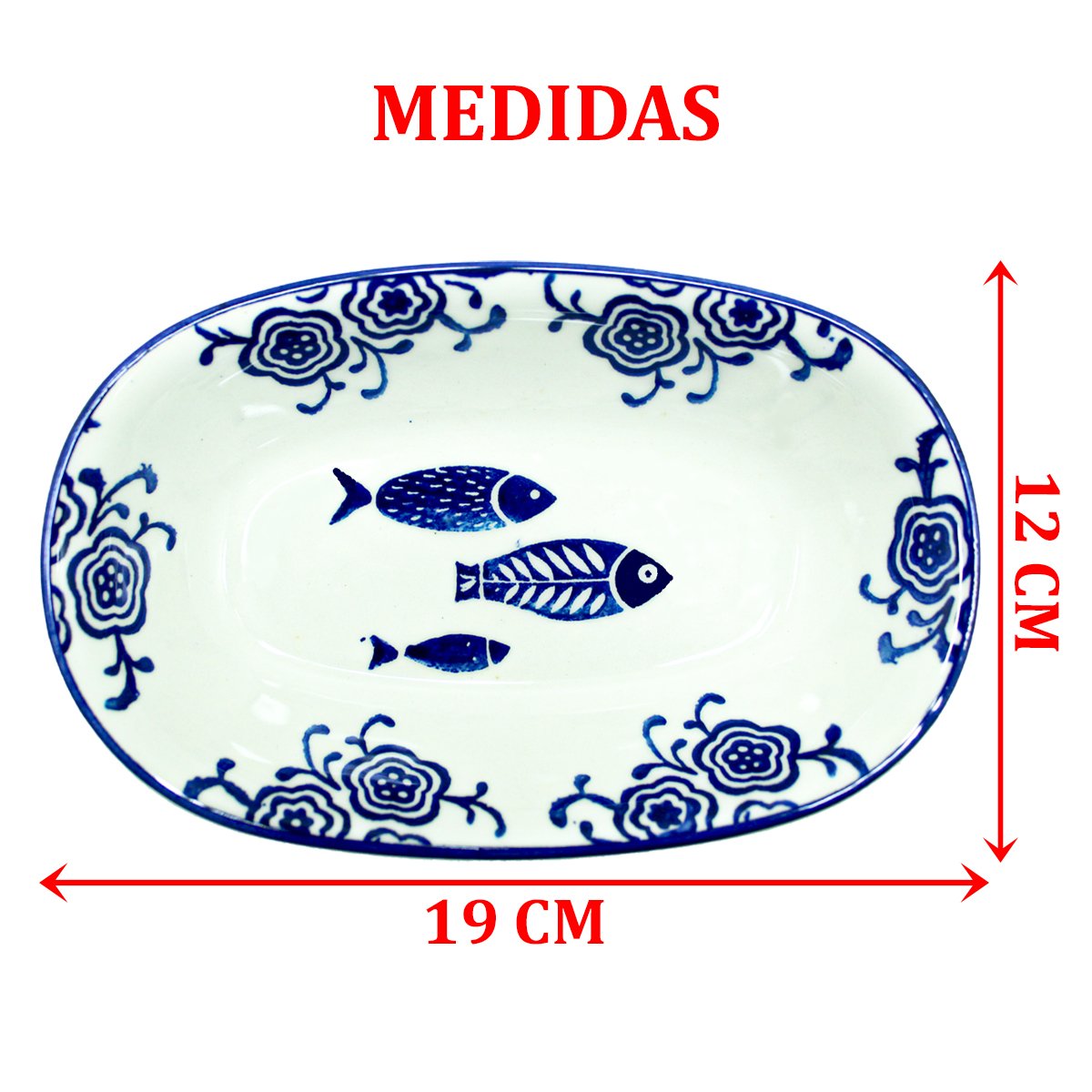 Kit 10 Petisqueiras Travessa Bowl Média Peixe Oceano 250ml